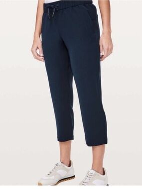 lululemon athletica Navy Cropped Drawstring Ankle Pants